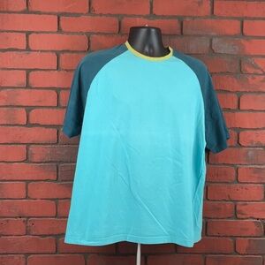 Martin Gordon Junior XL‎ 2-Tone Teal Short Sleeve Crew Neck T-Shirt – Casual
